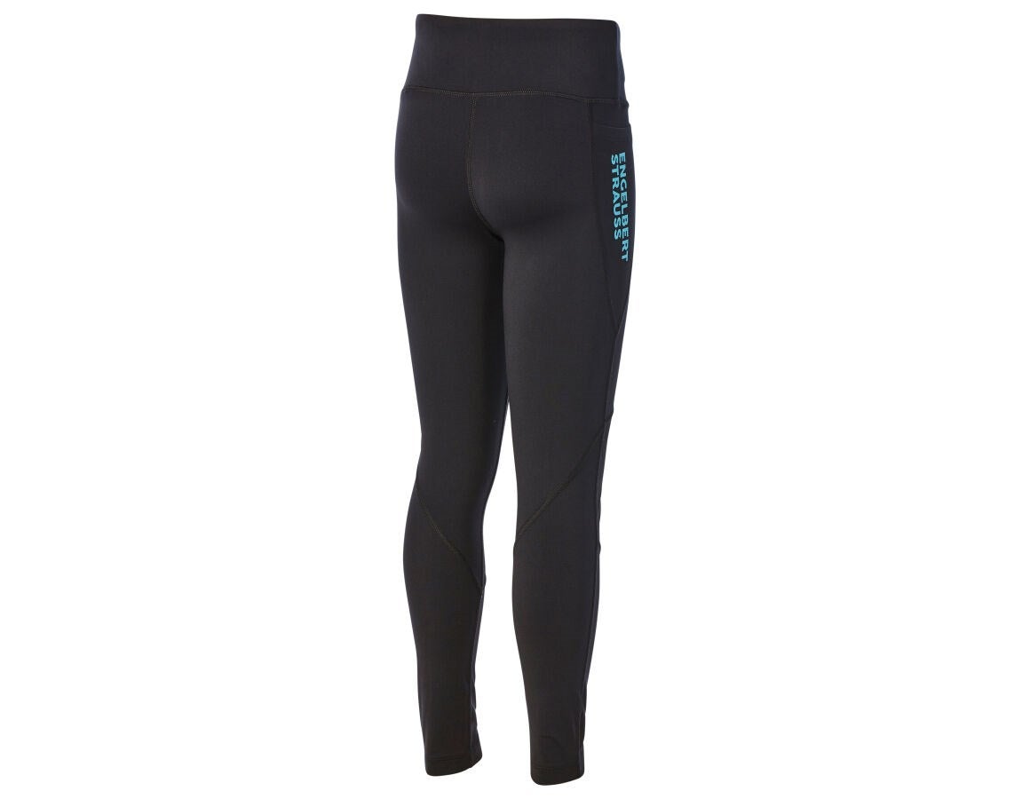 Secondary image Race tights e.s.trail, children's black/lapisturquoise