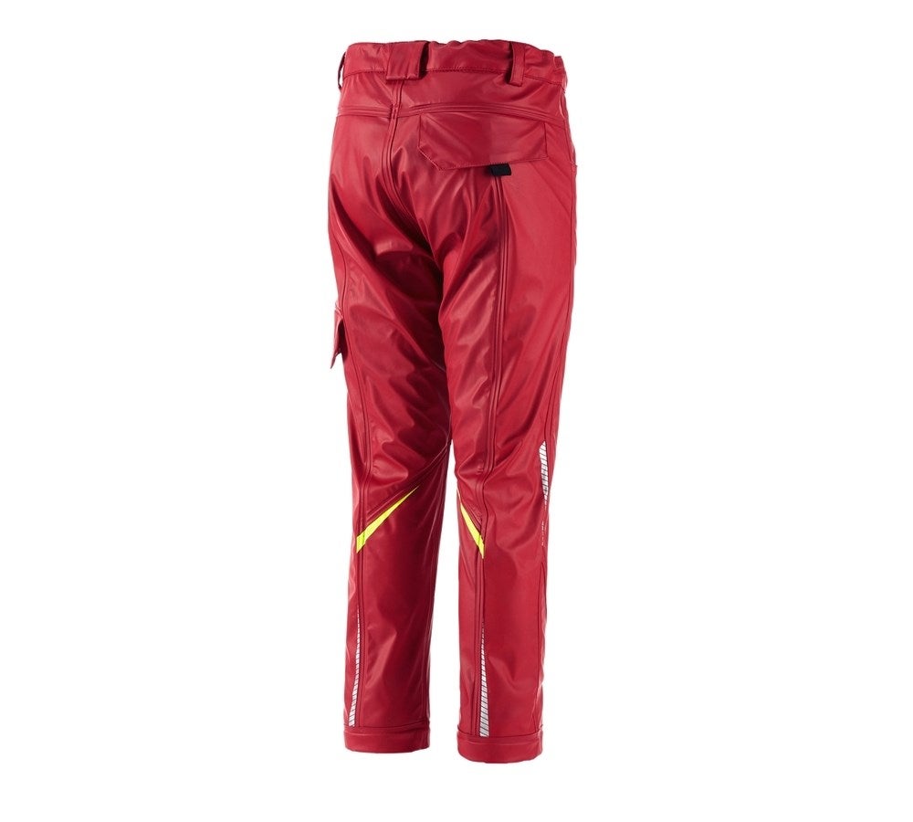 Secondary image Rain trousers e.s.motion 2020 superflex,children's fiery red/high-vis yellow