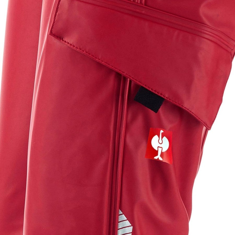 Detailed image Rain trousers e.s.motion 2020 superflex,children's fiery red/high-vis yellow