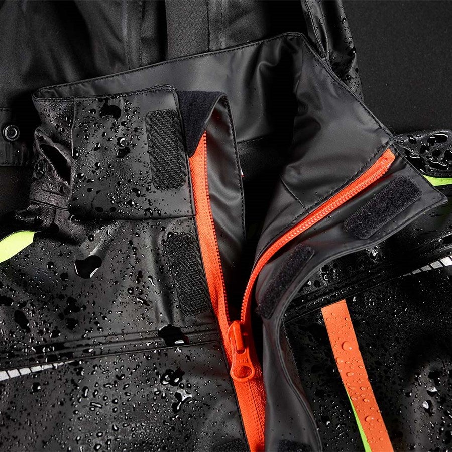 Detailed image Rain jacket e.s.motion 2020 superflex, children's black/high-vis yellow/high-vis orange