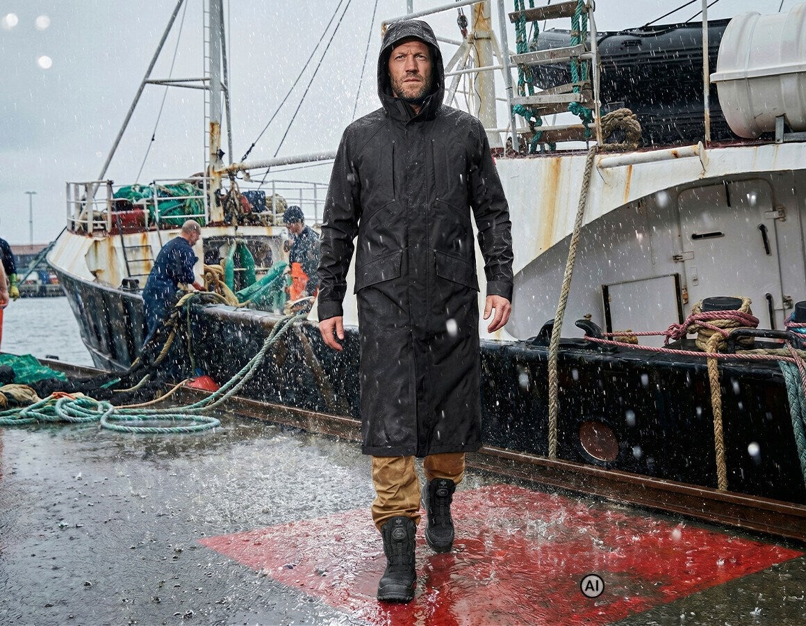 Main action image Rain Parka e.s.line.nordic black - AI generated / modified