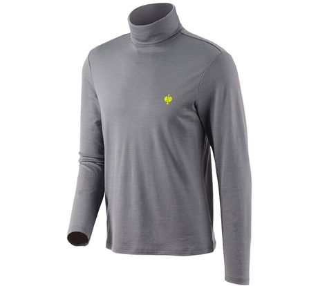 Primary image Turtle neck shirt Merino e.s.trail basaltgrey/acid yellow
