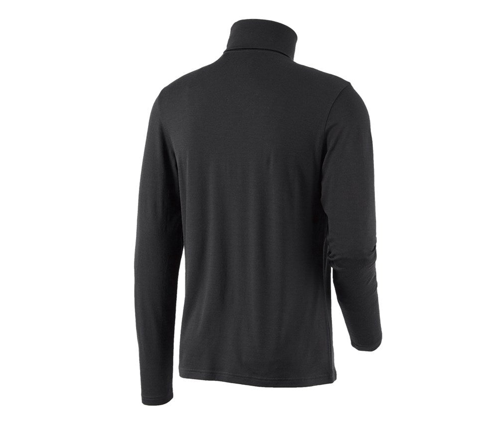 Secondary image Turtle neck shirt Merino e.s.trail black/acid yellow