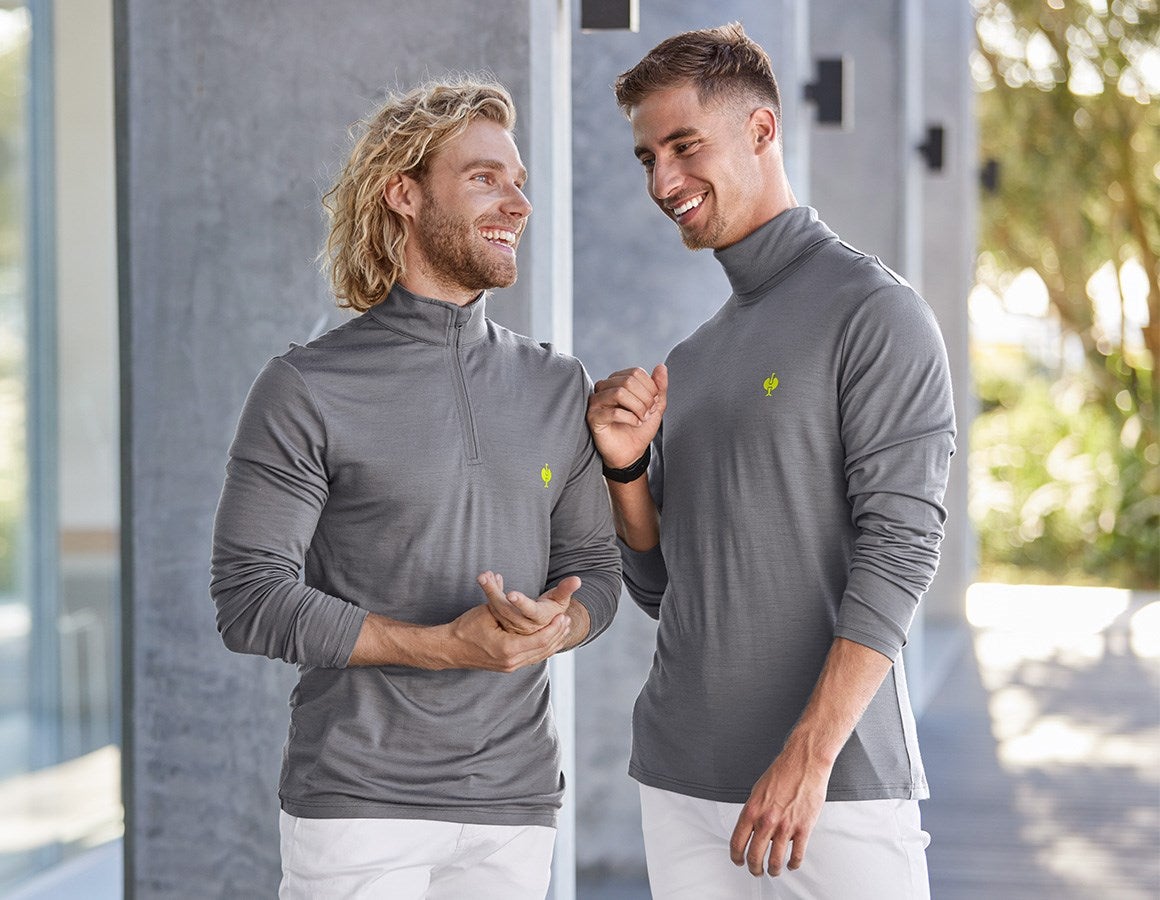 Additional image 1 Turtle neck shirt Merino e.s.trail basaltgrey/acid yellow
