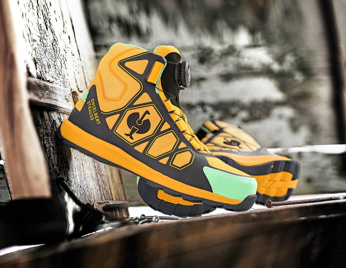 Main action image S1P Safety boots e.s. Baham II mid anthracite/arizonaorange