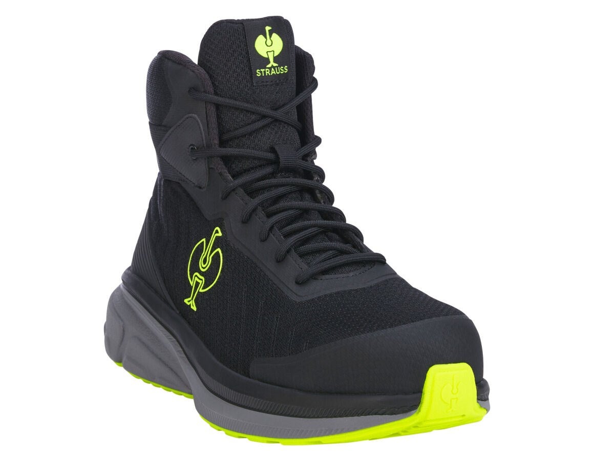 Secondary image S1 Safety boots Strauss.1003 mid black/high-vis yellow