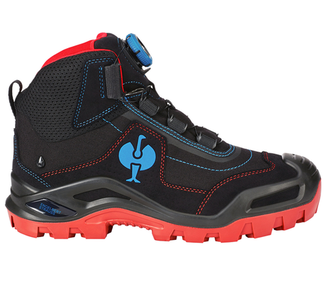 Primary image S3 Safety boots e.s. Kastra II mid black/fiery red/gentianblue