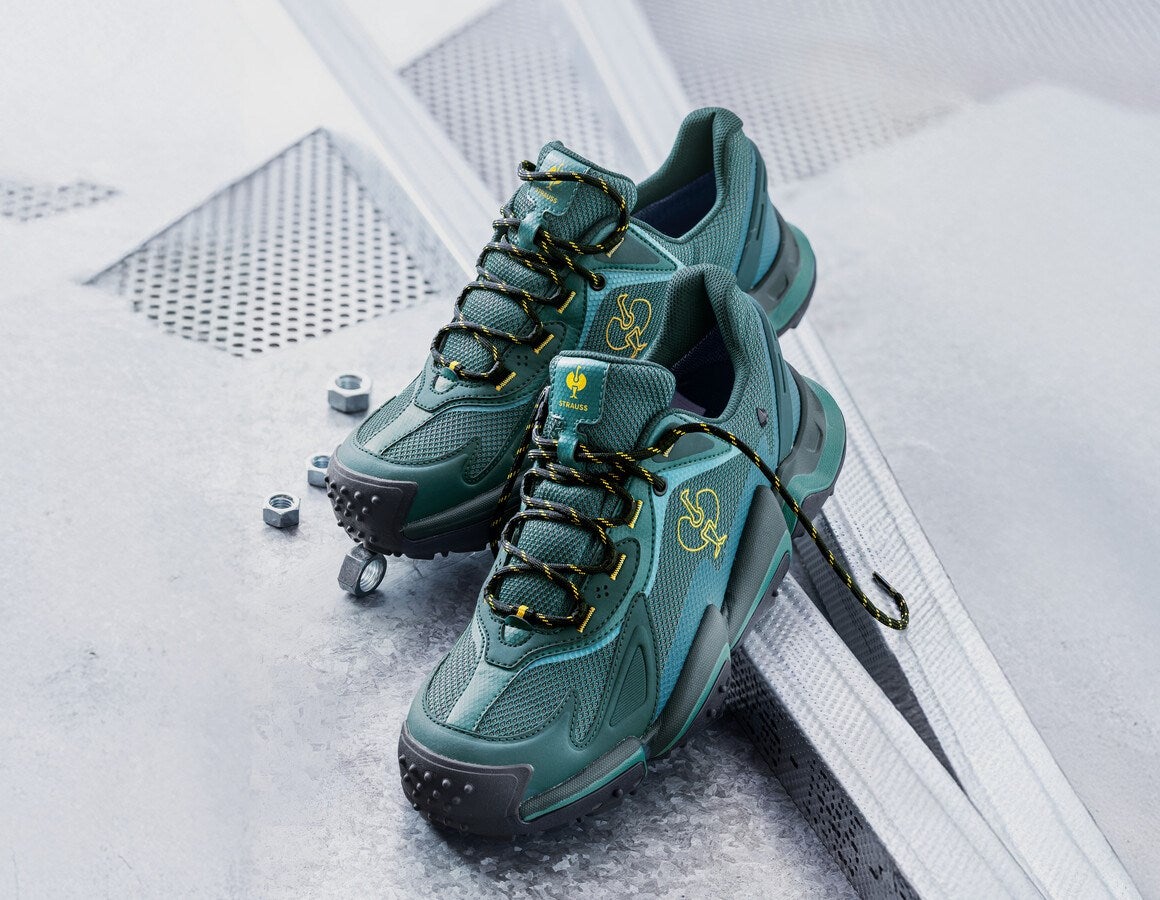 Main action image S7S Safety shoes e.s. Peoria low emeraldgreen/black