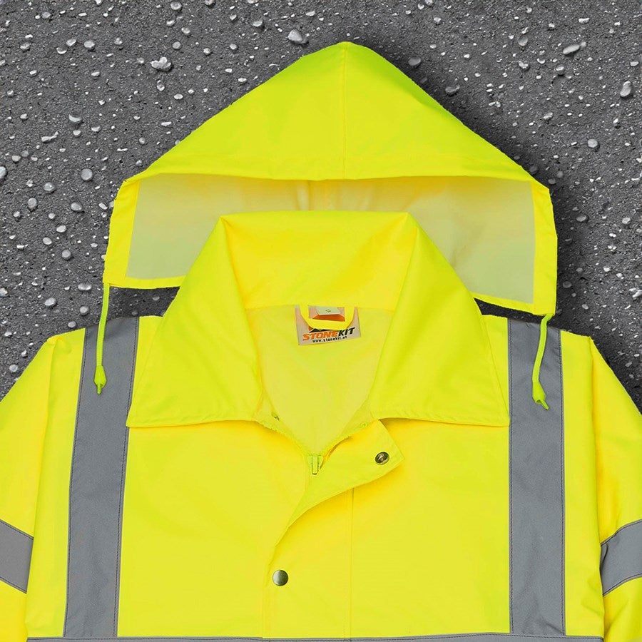 Detailed image STONEKIT High-vis rain jacket high-vis yellow