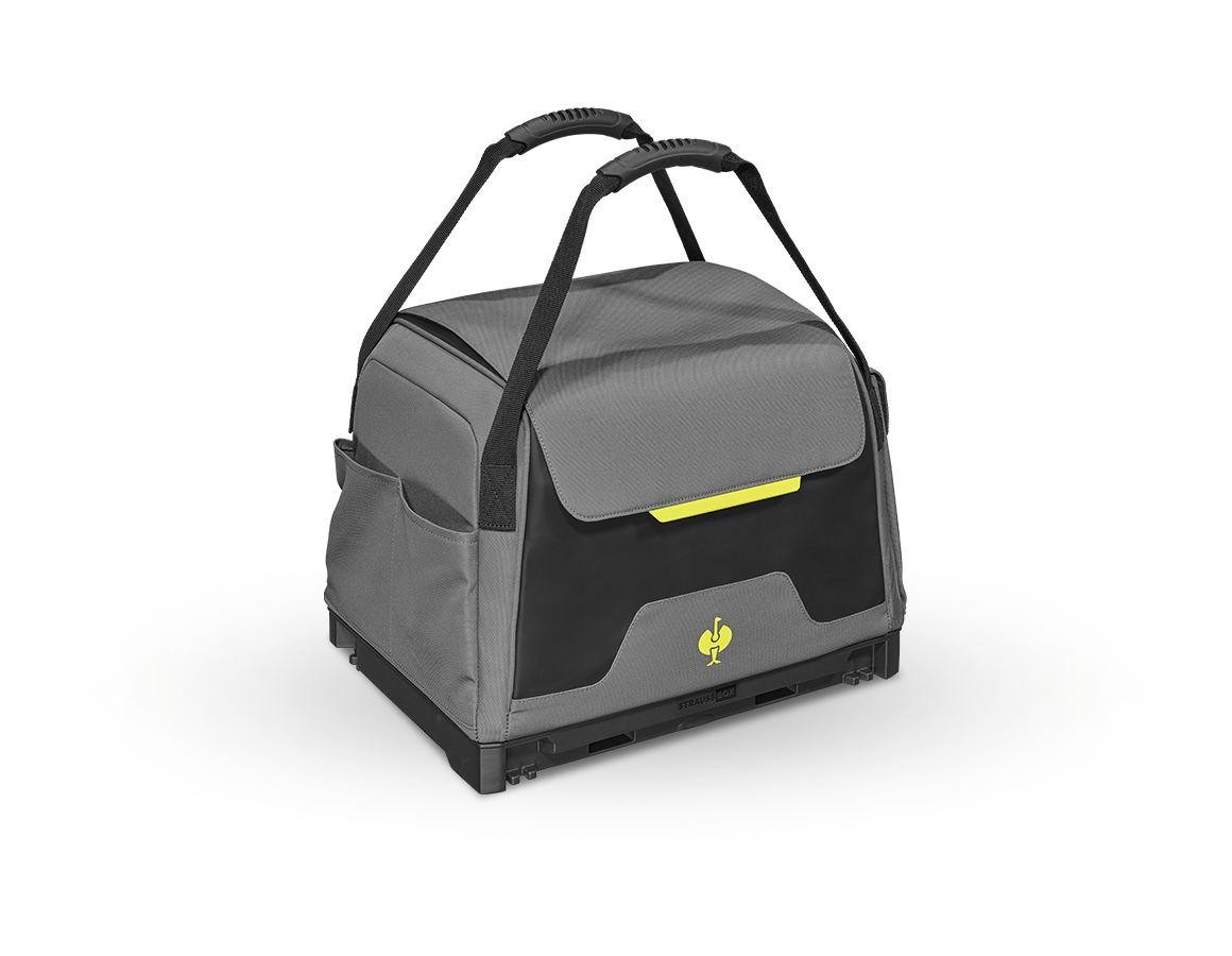 Primary image STRAUSSbox tool bag, closed basaltgrey/acid yellow