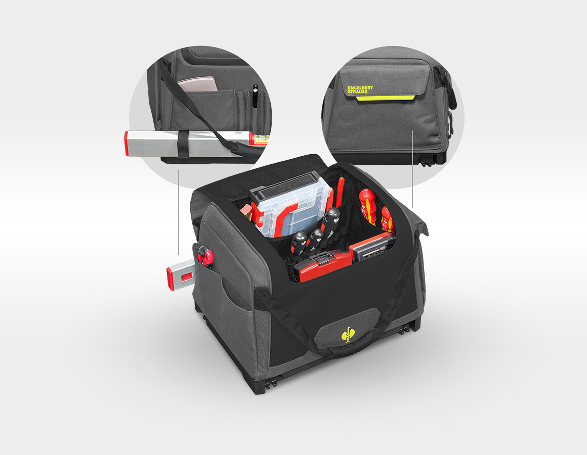Additional image 1 STRAUSSbox tool bag, closed basaltgrey/acid yellow