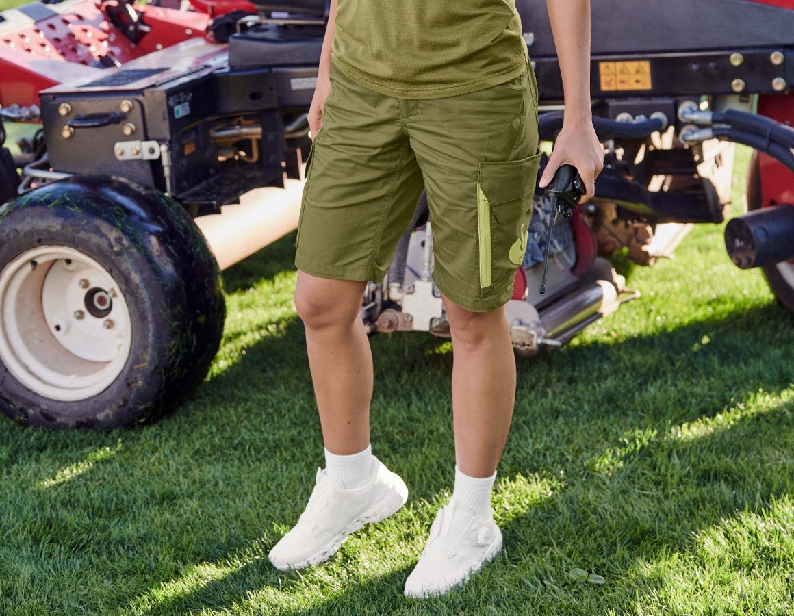 Main action image Shorts e.s.trail, ladies' junipergreen/limegreen