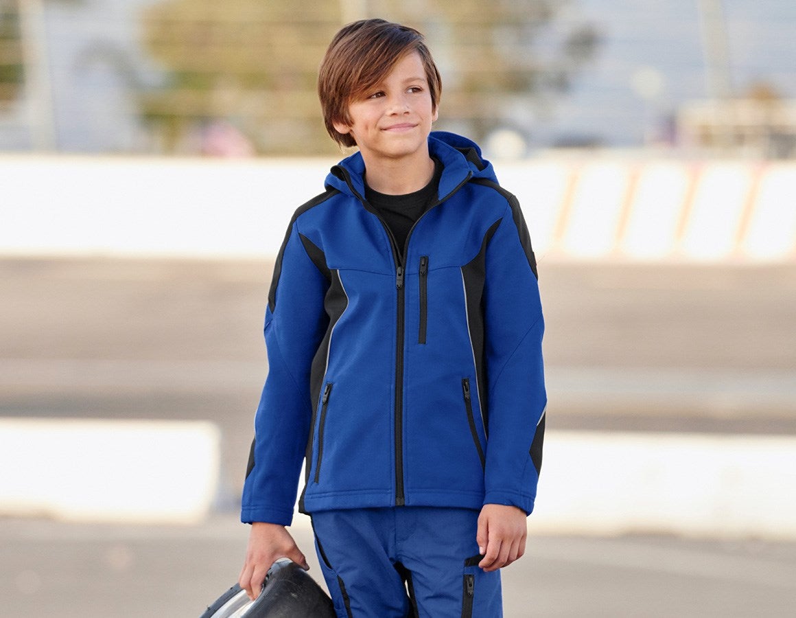 Main action image Softshell jacket e.s.vision, children’s royalblue/black