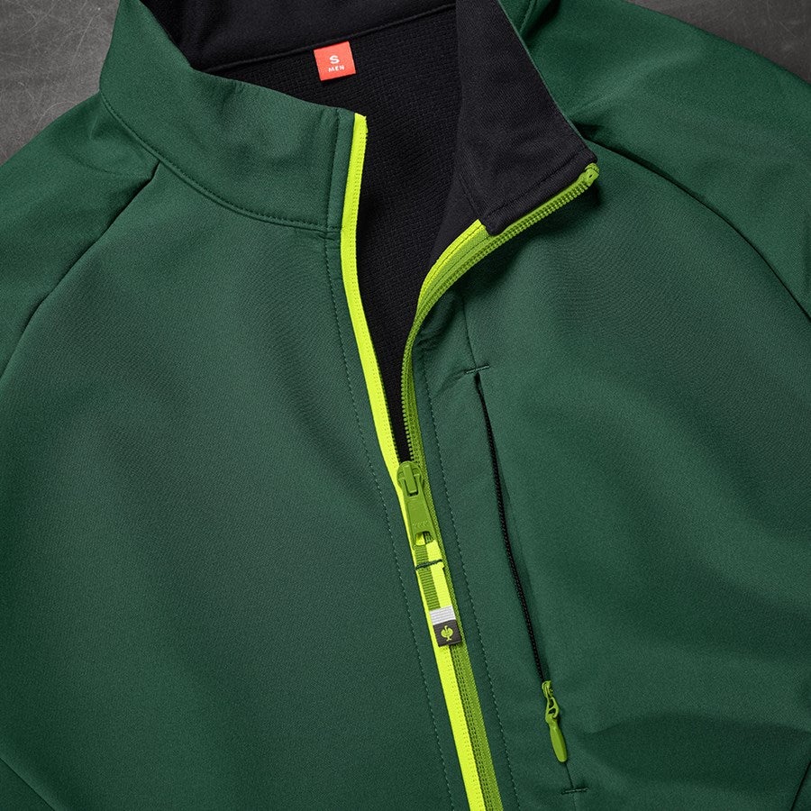 Detailed image Softshell jacket e.s.ambition green/high-vis yellow