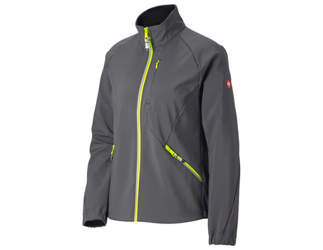 Primary image Softshell jacket e.s.ambition, ladies' anthracite/high-vis yellow