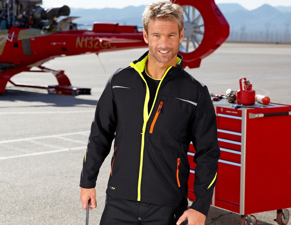 Additional image 5 Softshell jacket e.s.motion 2020 black/high-vis yellow/high-vis orange