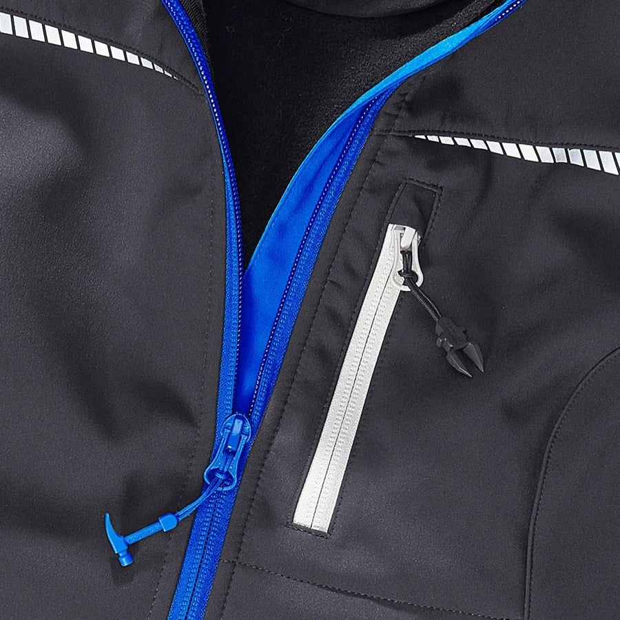 Detailed image Softshell jacket e.s.motion 2020, ladies' graphite/gentianblue