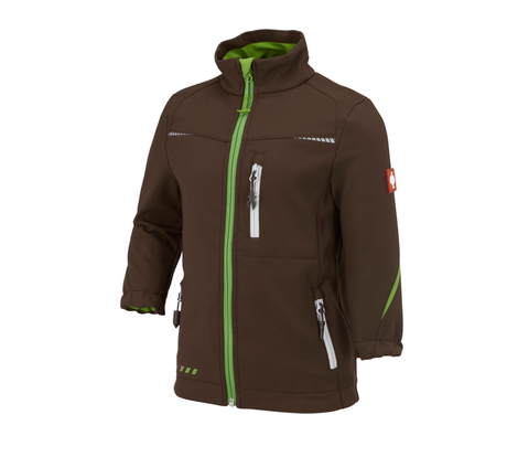 Primary image Softshell jacket e.s.motion 2020, children's chestnut/seagreen