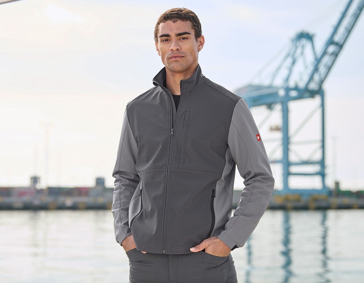 Main action image Softshell jacket e.s.trail pure carbongrey/basaltgrey