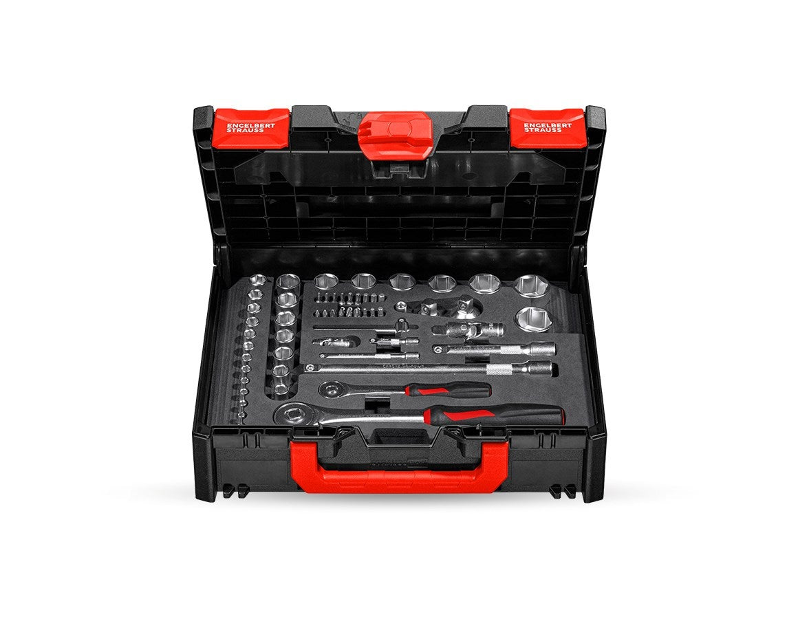 Primary image Socket wrench set lockfix 1/4+1/2 in STRAUSSbox Midi