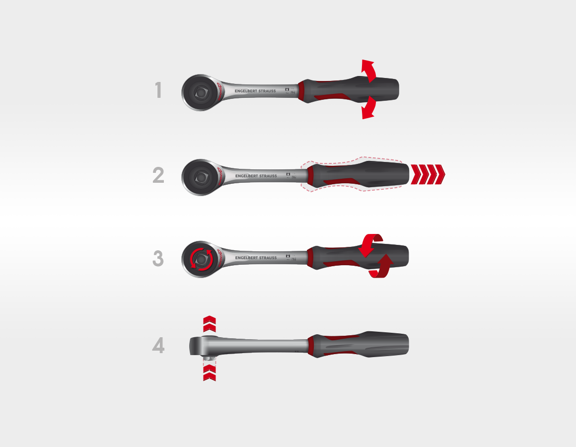 Additional image 1 Socket wrench set lockfix 1/4 in STRAUSSbox mini 