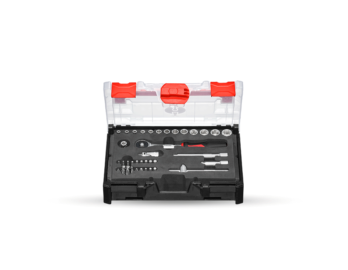 Primary image Socket wrench set lockfix 1/4 in STRAUSSbox mini 