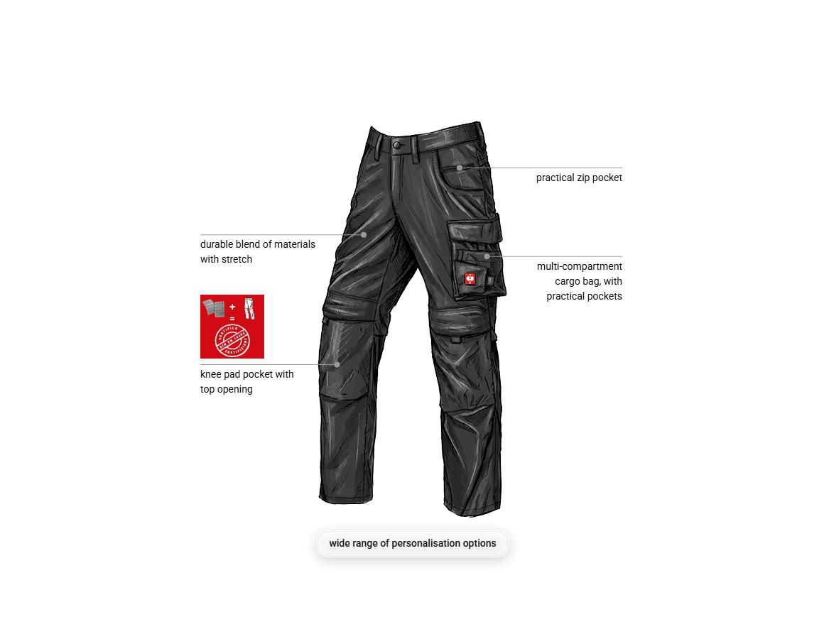 Additional image 1 Stretch trousers e.s.line.core black