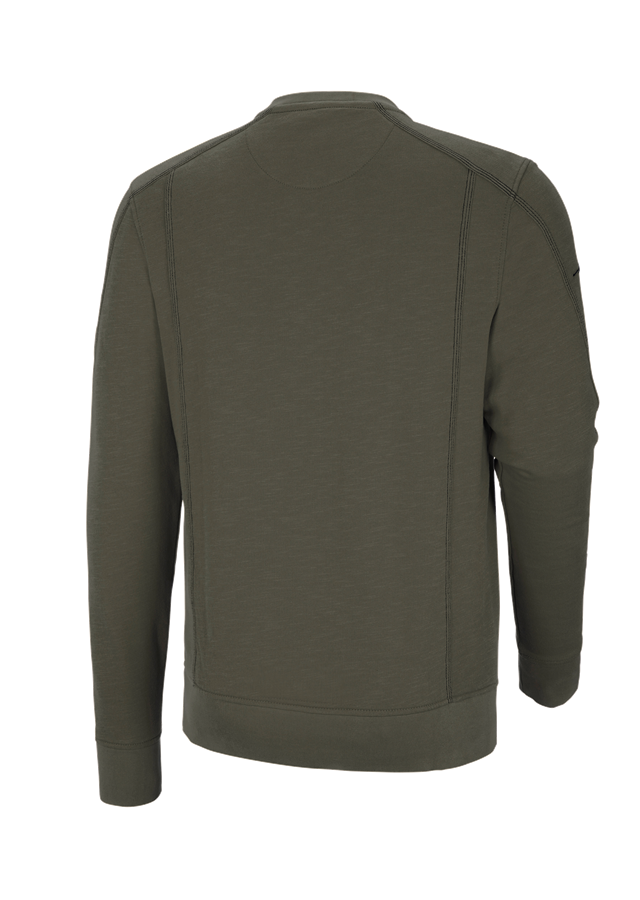 Secondary image Sweatshirt cotton slub e.s.roughtough thyme