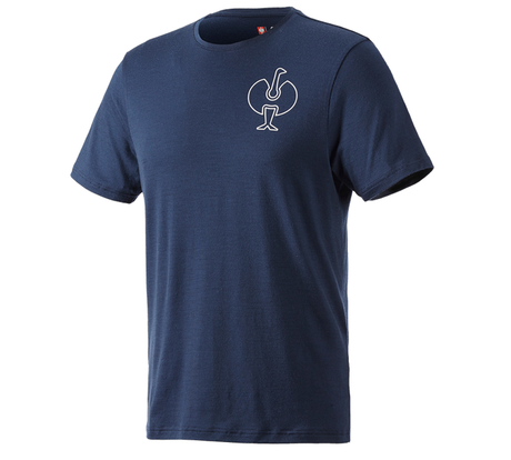 Primary image T-Shirt Merino e.s.trail deepblue/white