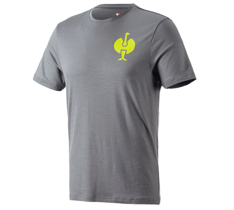 Primary image T-Shirt Merino e.s.trail basaltgrey/acid yellow