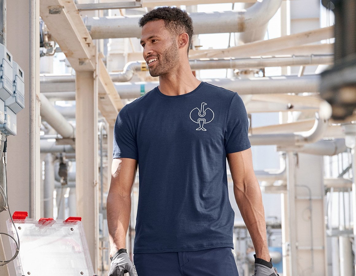 Main action image T-Shirt Merino e.s.trail deepblue/white