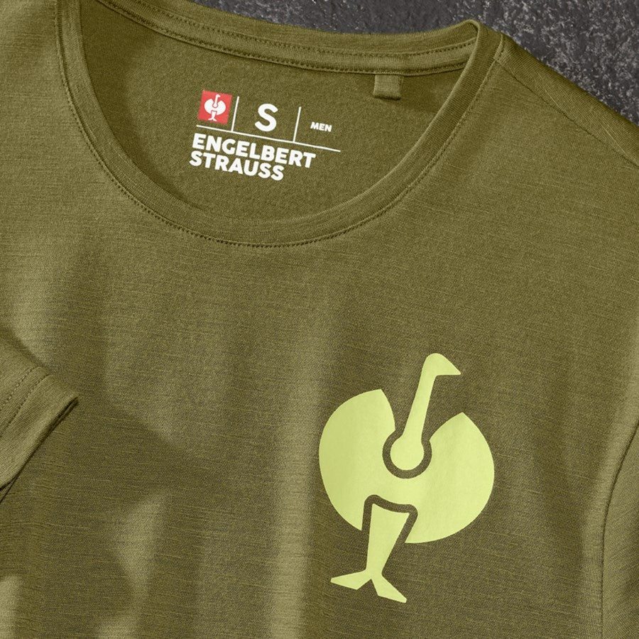 Detailed image T-Shirt Merino e.s.trail junipergreen/limegreen