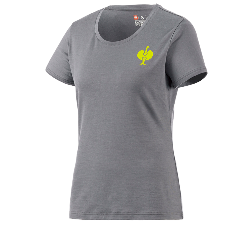 Primary image T-Shirt Merino e.s.trail, ladies' basaltgrey/acid yellow