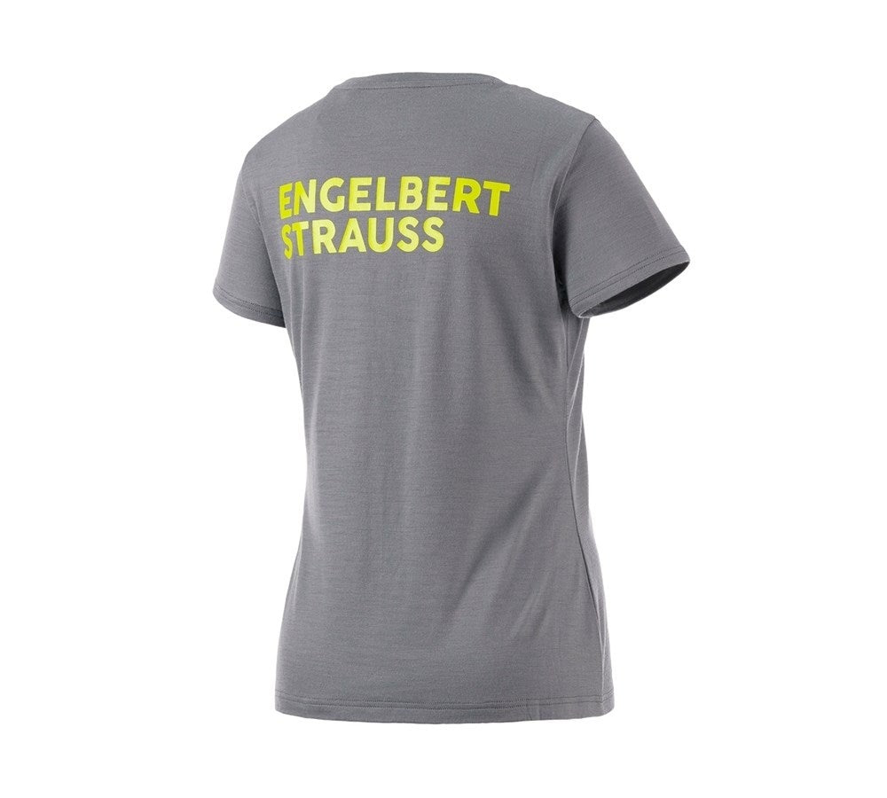 Secondary image T-Shirt Merino e.s.trail, ladies' basaltgrey/acid yellow