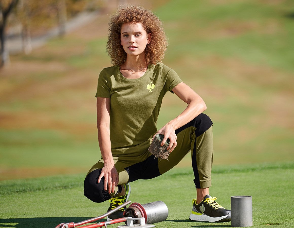 Additional image 1 T-Shirt Merino e.s.trail, ladies' junipergreen/limegreen