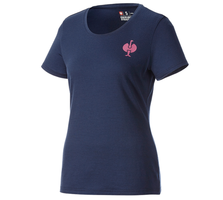 Primary image T-Shirt Merino e.s.trail, ladies' deepblue/tarapink