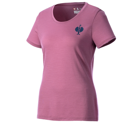 Primary image T-Shirt Merino e.s.trail, ladies' tarapink/deepblue
