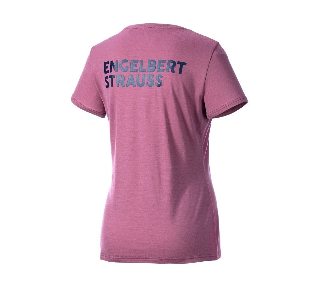 Secondary image T-Shirt Merino e.s.trail, ladies' tarapink/deepblue