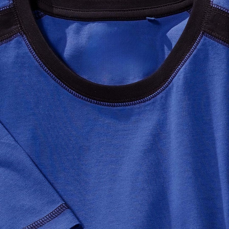 Detailed image T-shirt cotton e.s.active royal/black