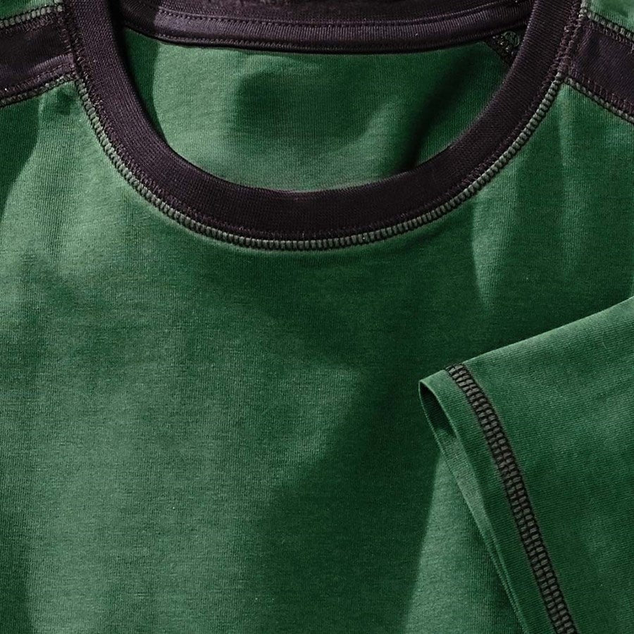Detailed image T-shirt cotton e.s.active green/black