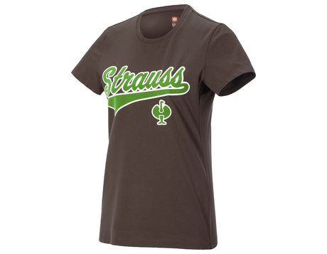 Primary image T-shirt e.s.e:pic, ladies' chestnut/seagreen