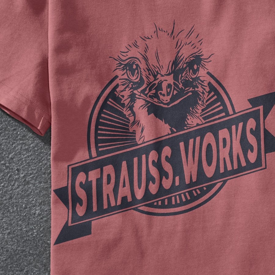 Detailed image T-shirt e.s.iconic works, ladies' oxidred