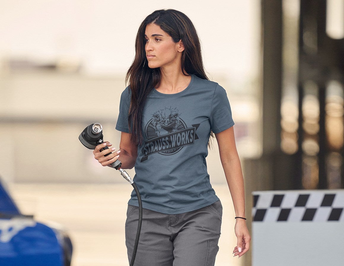Main action image T-shirt e.s.iconic works, ladies' oxidblue