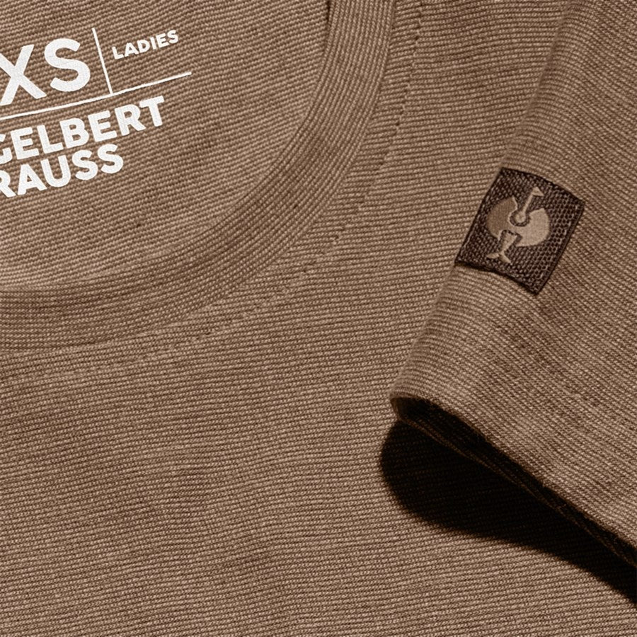 Detailed image T-shirt e.s.vintage, ladies' sepia melange