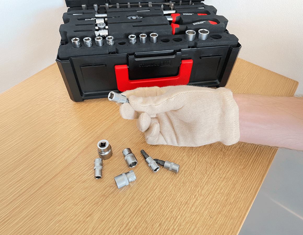 Main action image Cotton fourchette gloves, natural,pack of 12 white