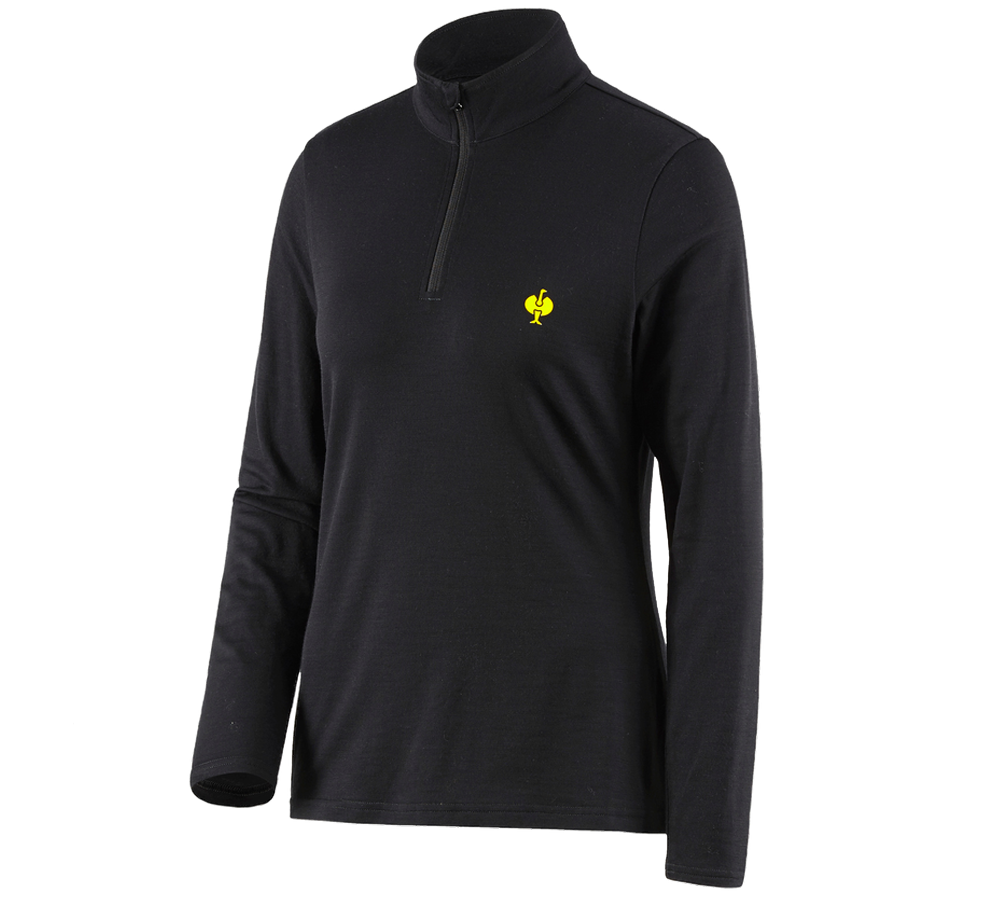 Primary image Troyer Merino e.s.trail, ladies' black/acid yellow