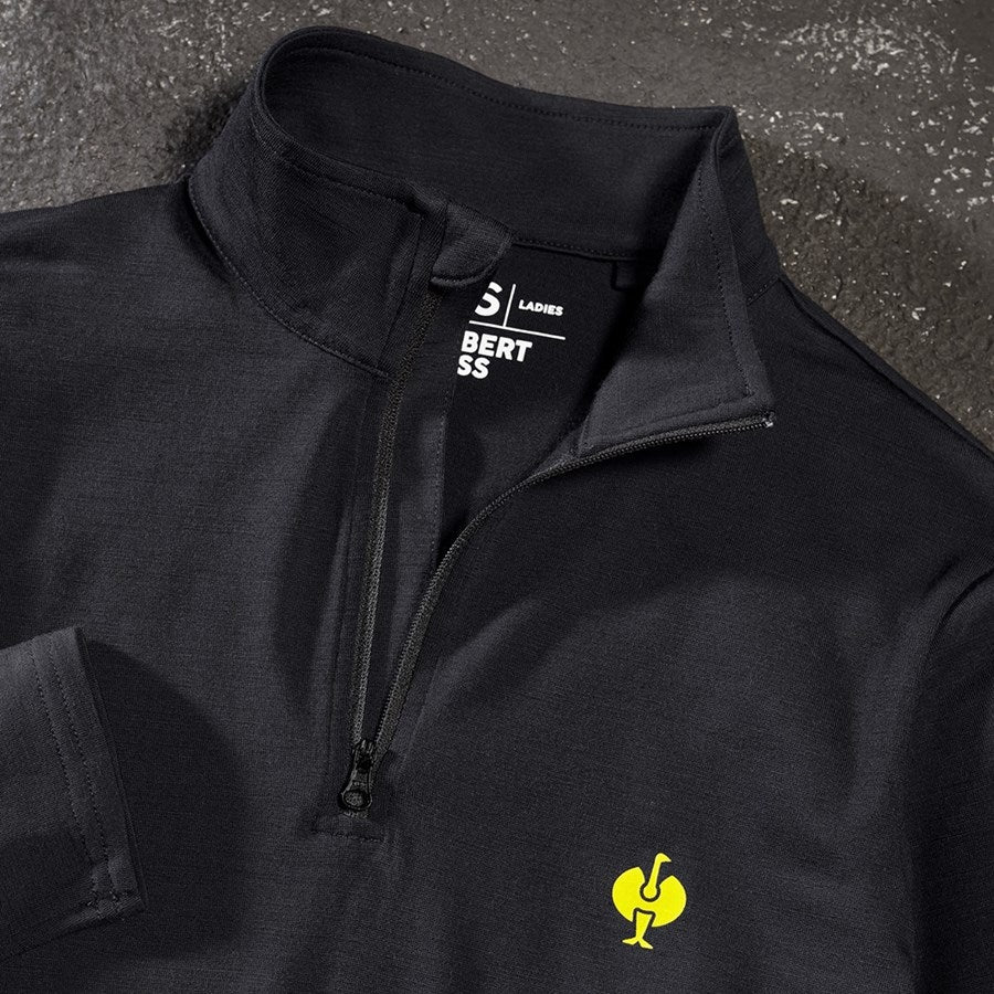 Detailed image Troyer Merino e.s.trail, ladies' black/acid yellow