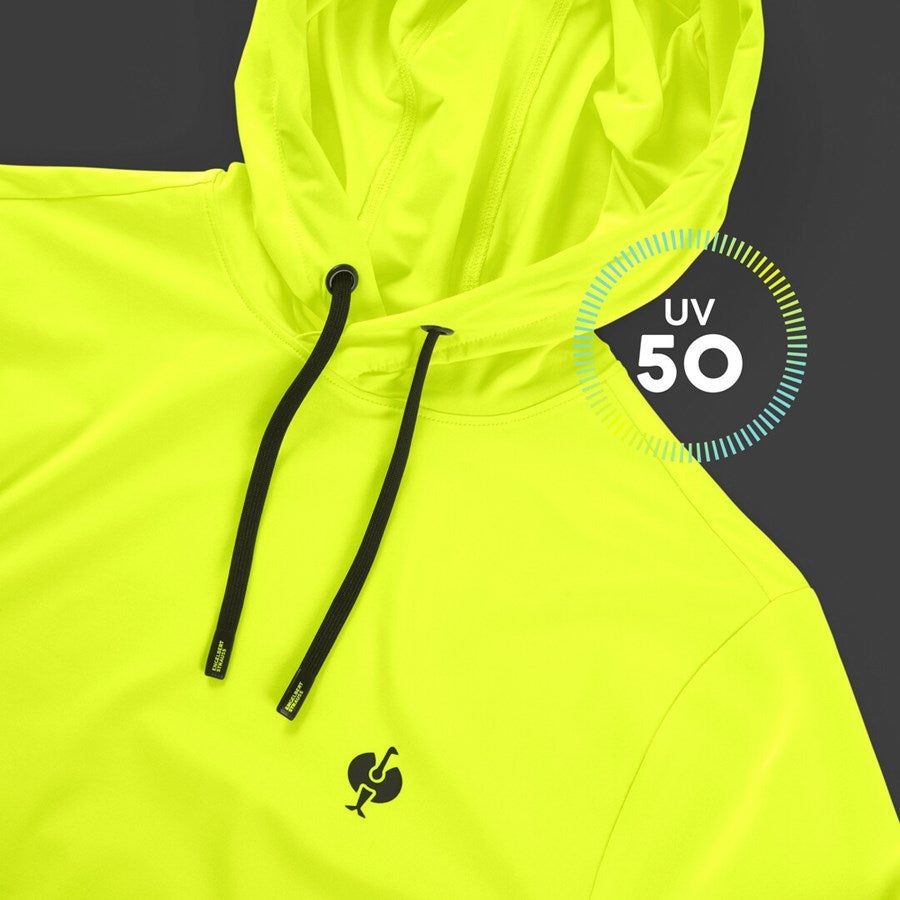Detailed image Visibility function. hoody-longsleeve UV e.s.trail high-vis yellow/black