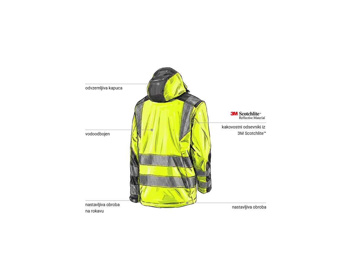 Additional image 2 Opozorilna zaščitna jakna Softshell e.s.motion opozorilno rumena/antracit