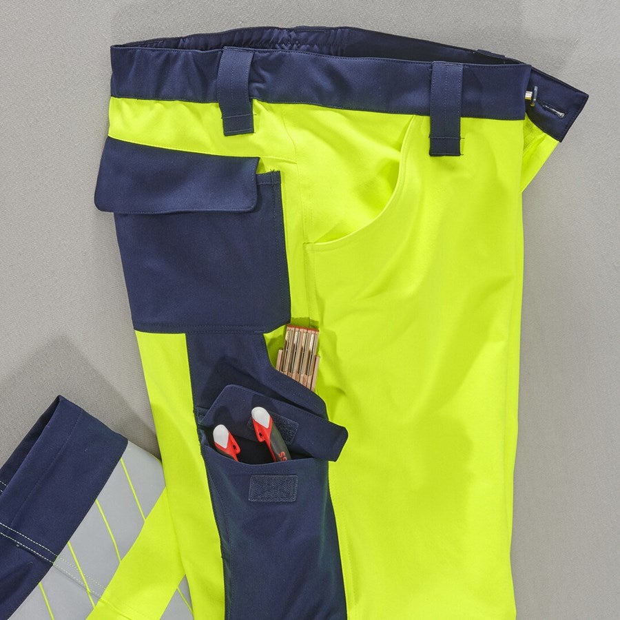Detailed image High-vis trousers e.s.line.core high-vis yellow/navy